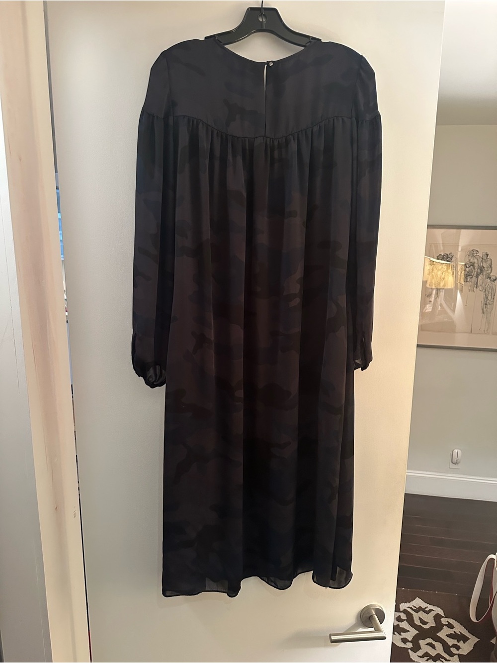 Banana Republic Black Camouflage Midi Dress